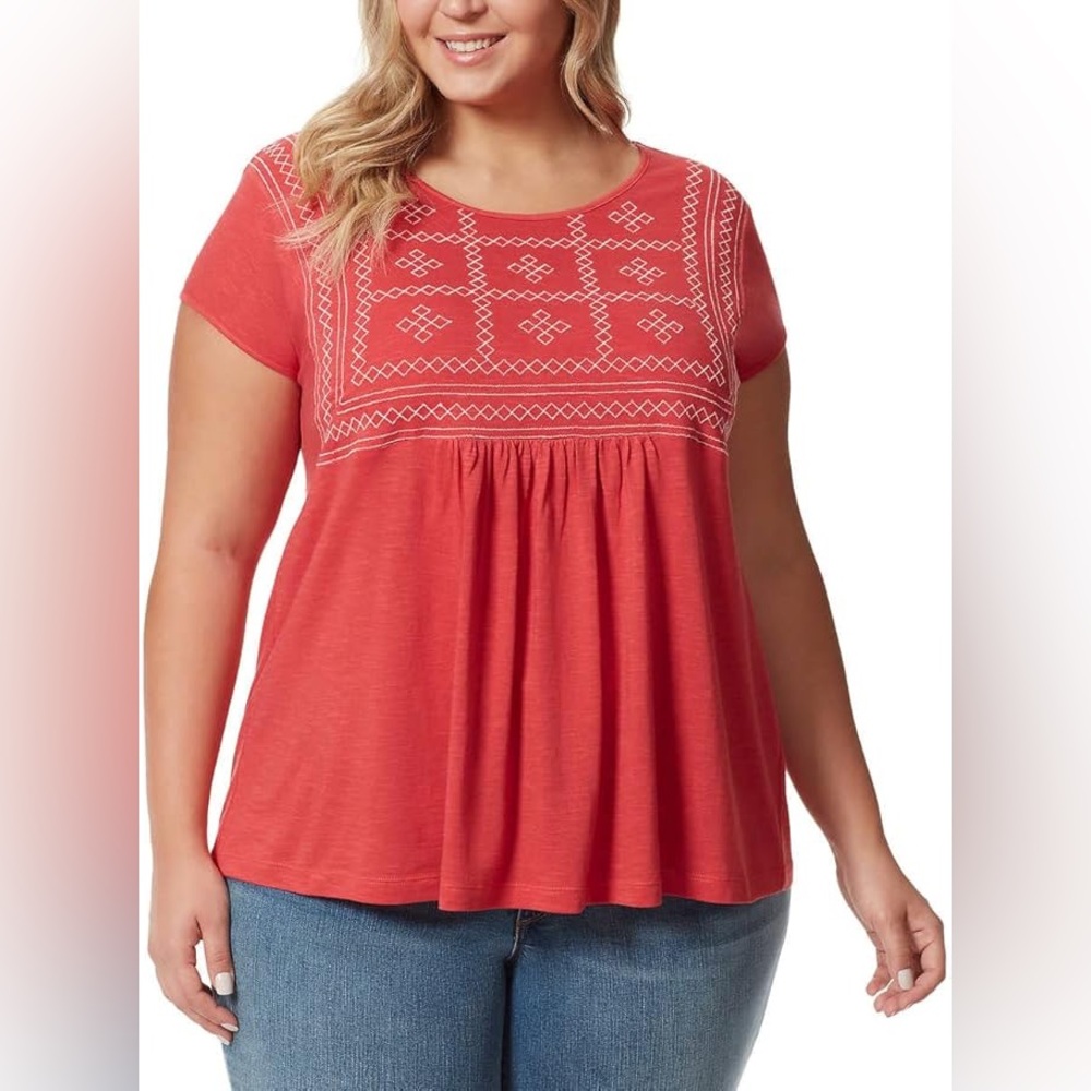 Gloria Vanderbilt Ladies' Embroidered Tee, Crewneck Short Sleeve tee